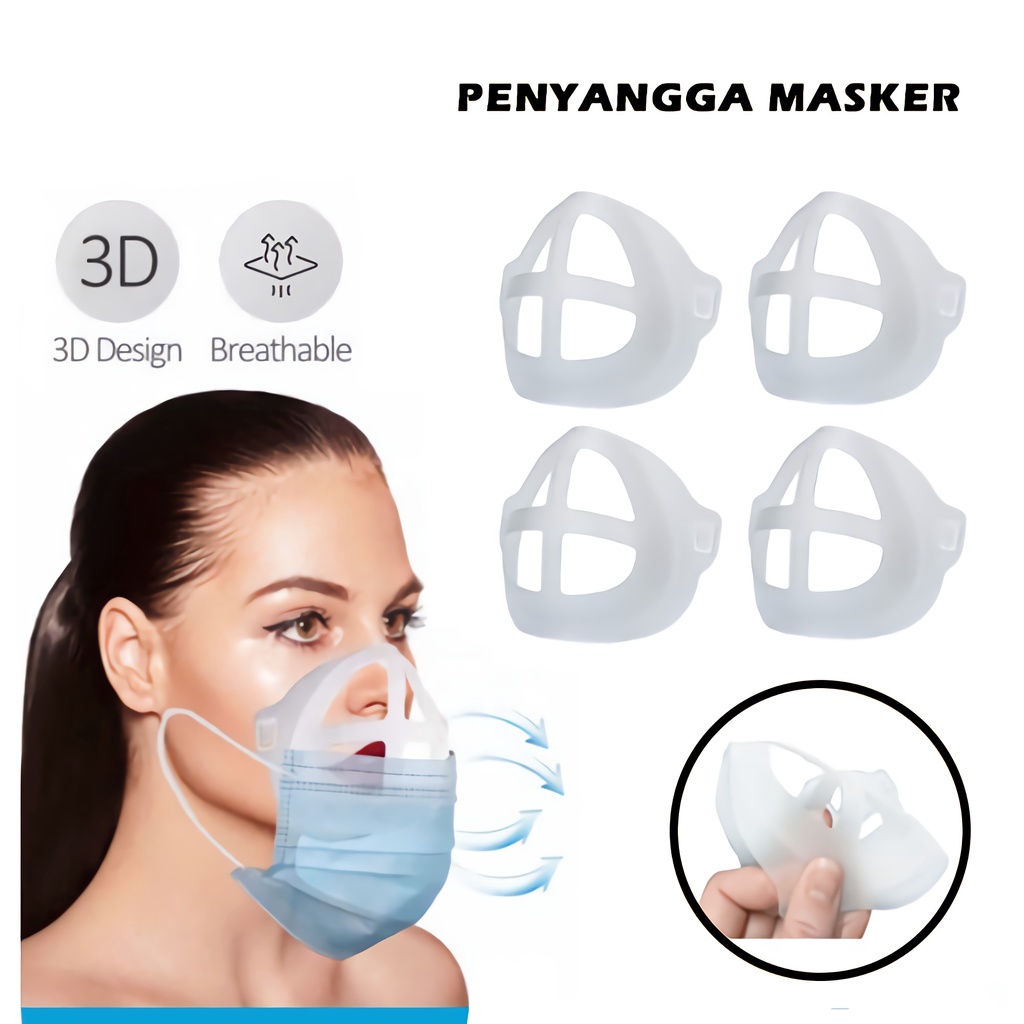 Penyangga Masker Bracket Support 3D Braket Mask Anti Sesak Pengap Model Sensi Silikon Pengait Rongga || Barang Unik Murah Lucu