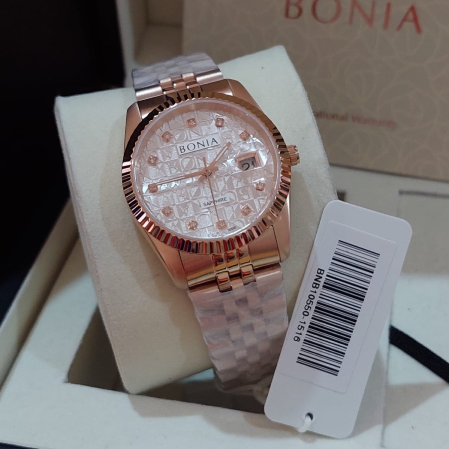 JAM TANGAN PRIA BONIA BNB10550-1516 SAPPHIRE ROSEGOLD ORIGINAL