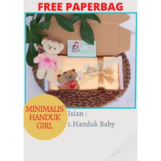 FREE PAPERBAG HAMPERS BAYI BABYSAM BAJU BAYI || HAMPERS ROK TUTU BAYI || PARCEL BAYI || BABYSAM BABY GIFT || KADO KELAHIRAN BAYI || HAMPERS BAYI LAKI-LAKI DAN PEREMPUAN-Minimalis HandukGirl