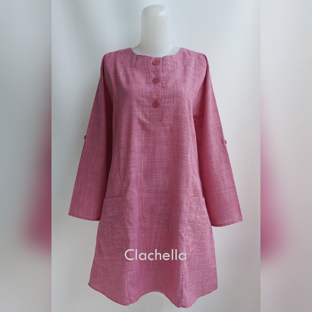 Clachella Baju Tunik Motif Abstrak, Baju Atasan Wanita T218082