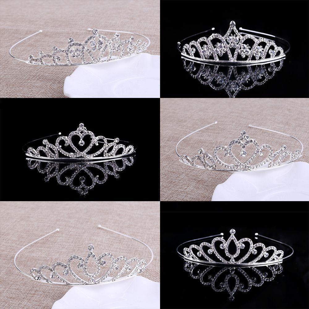 Agustina Kristal Berlian Imitasi Mahkota Bando Pesta Fashion Cinta Hati Aksesoris Rambut Tiara Head Piece Butterfly Bridal Wedding Jewelry