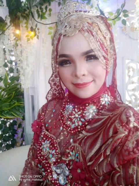 aksesoris hijab pengantin muslim JUNTAI payet