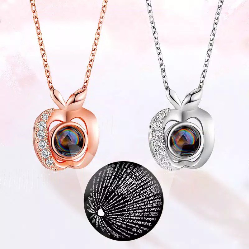 Apple 100 Languages I Love You Projector Necklace//Kalung proyektor 100 bahasa I love you