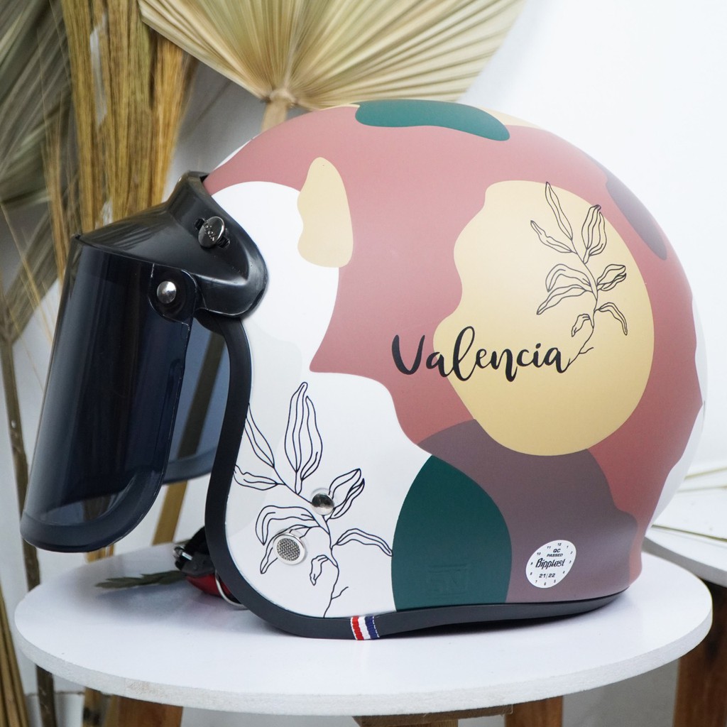 Helm Bogo Retro Dewasa Wanita Aesthetic Full Leher