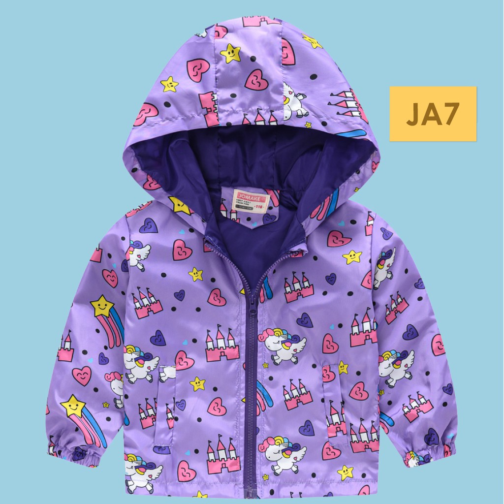 LAPAGO - Jaket Anak Laki Laki dan Perempuan Parasut Unisex Motif Gambar Lucu Import Usia 2 - 6 Tahun