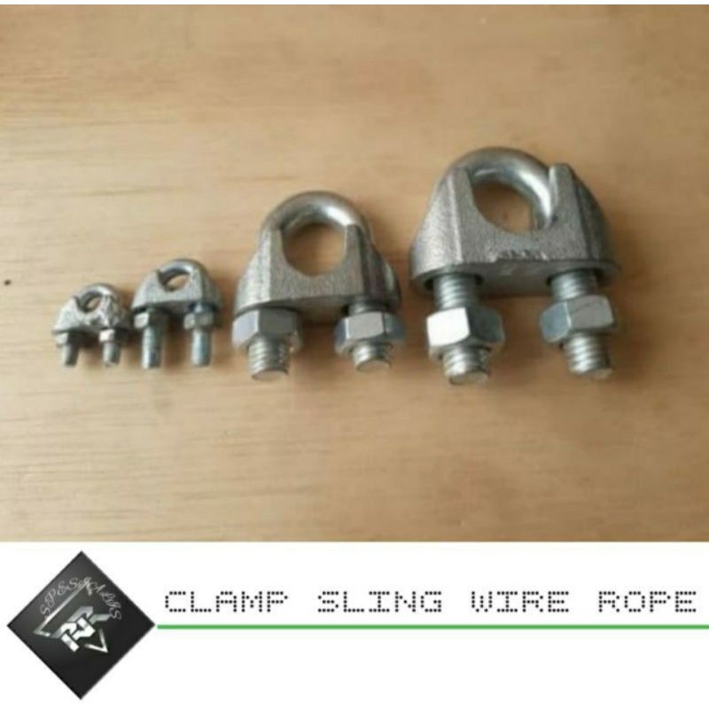 klem Sling Wire rope Size:8 Mm klip sling Alat press penjepit Sling wire rope