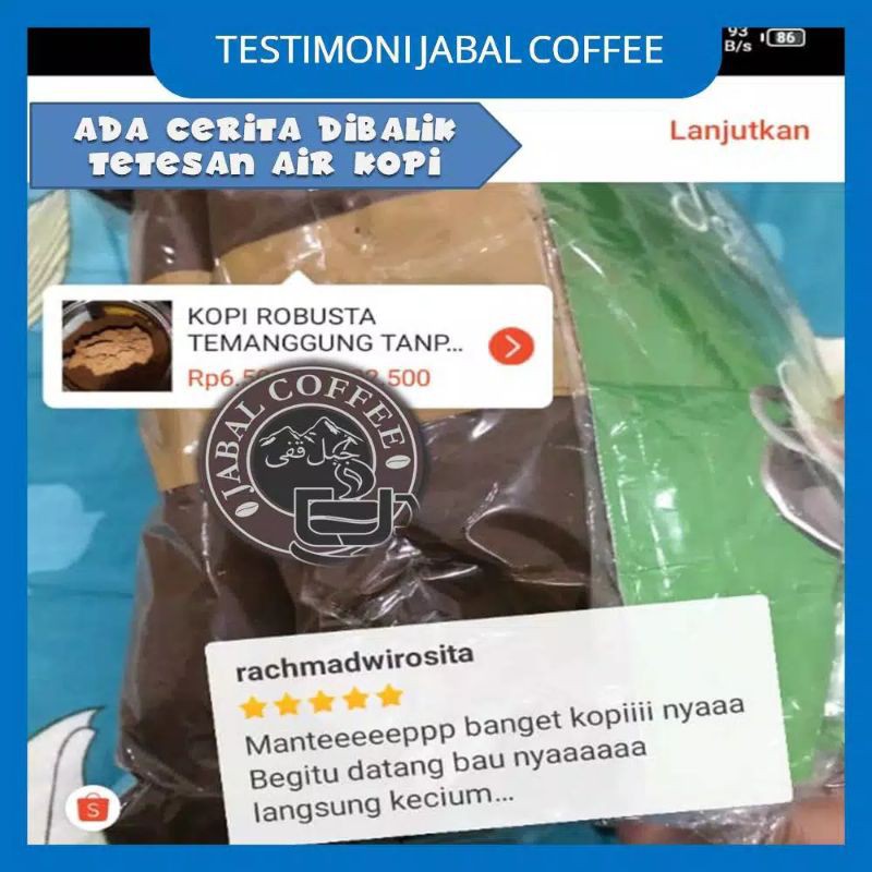 Minuman Coffee Kopi Hitam Bubuk Robusta Original Murni Temanggung Asli Tanpa Campuran Bahan Pengawet