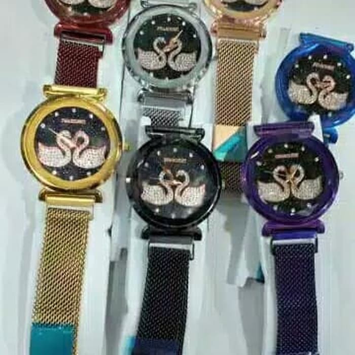 Jam Tangan Wanita Korea Strap Magnet Dua Angsa