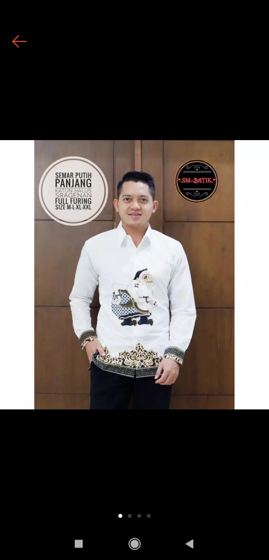 Kemeja Batik Pria Dasar Putih Kantor Elegan Full Furing Katun Primishima Premium Ori Batik Solo Asli