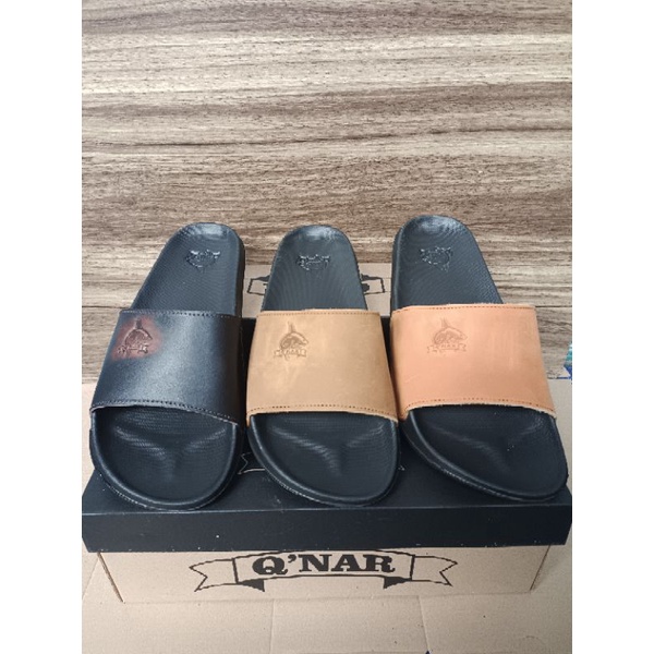 Sandal slip on kulit asli//sandal pria