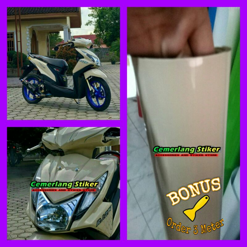 Stiker / STICKER CREAM / Skotlet Motor Warna Cream , Skotlet Cream Glossy
