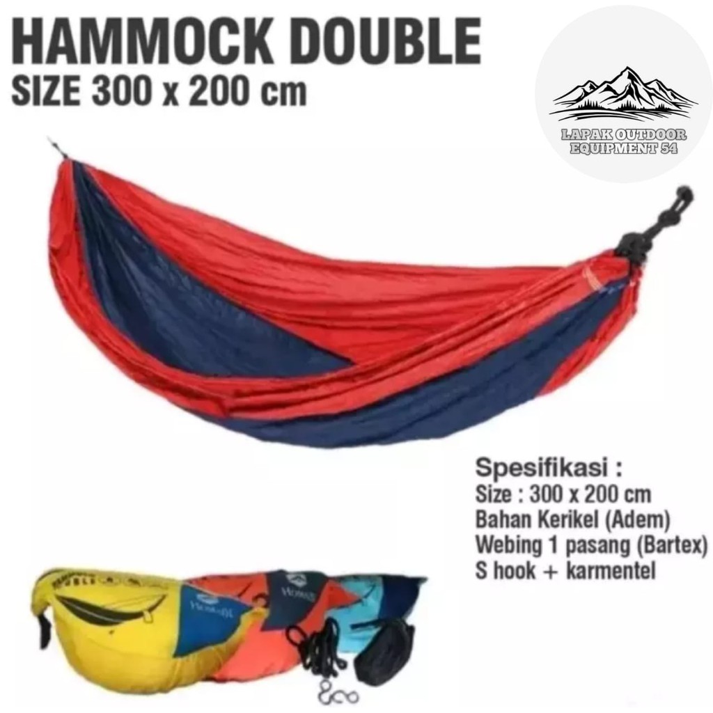 Hammock Double DS Adventure Jumbo / Ayunan Gantung Dewasa / Hamock Tebal original / hamok ayunan camping / hammock double / ayunan gantung dewasa / hammock jumbo