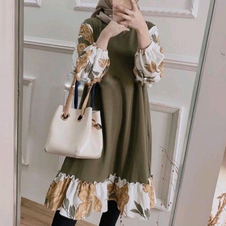 SVH VELA TUNIK KOMBINASI BRUKAT BROKAT MOTIF FLORAL FASHION WANITA ▪ Tcd31au22ѕ