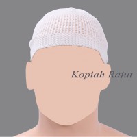 Terbaru!! Peci Rajut Putih Murah /pcs Peci Bahan Halus Tebal untuk Souvenir Oleh Oleh Haji Umroh