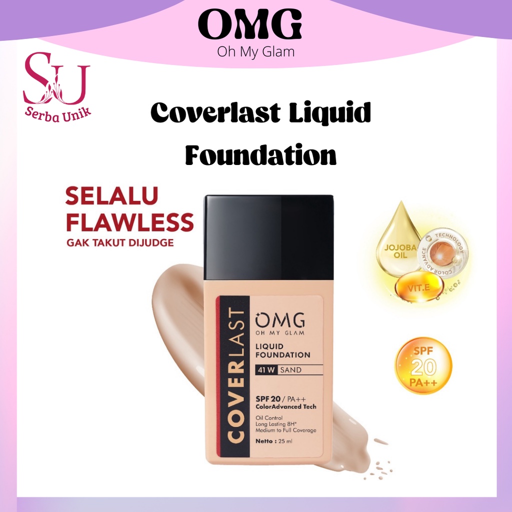 OMG Oh My Glam Coverlast Liquid Foundation SPF 20 PA++ 25ml | Alas Bedak