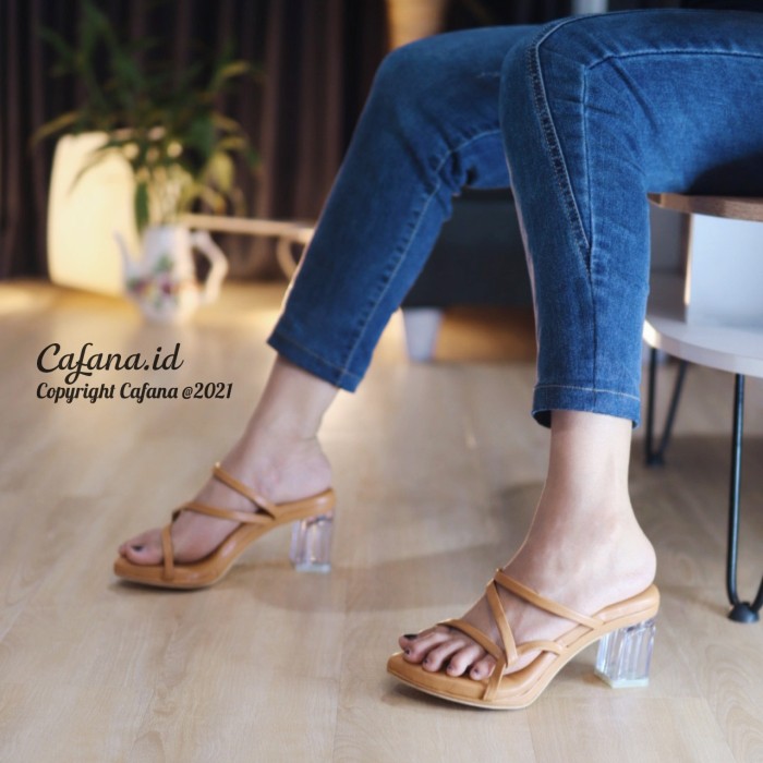 Sendal Ibu2 Remaja Sandal Jinjit Ibu Ibu Kondangan Kekinian Murah CY986 Sandal Heels Kaca Wanita Mon