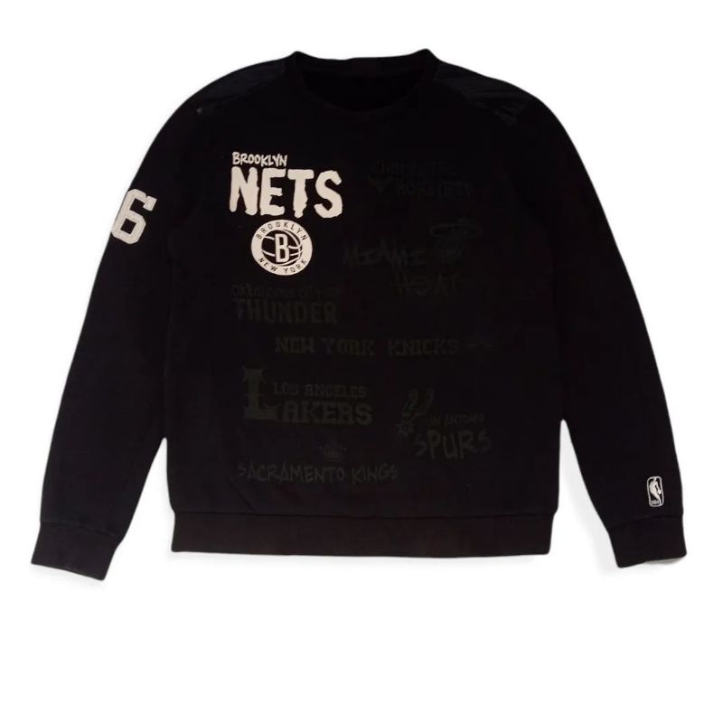 NBA BROOKLYN NETS BLACK CREWNECK