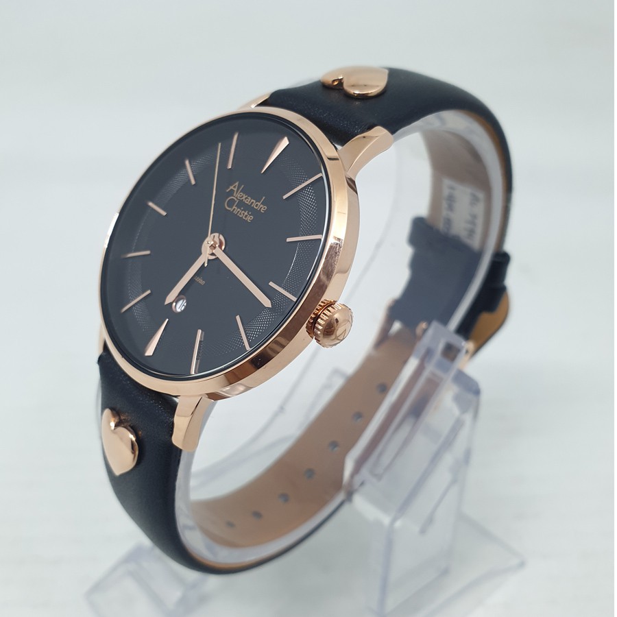 Alexandre Christie Ac2774 Rosegold Black,Jam Tangan Wanita , Original