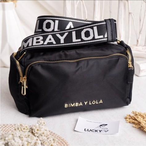 Bimba Y Lola Nylon Zip Crossbody Black - ORIGINAL 1000%