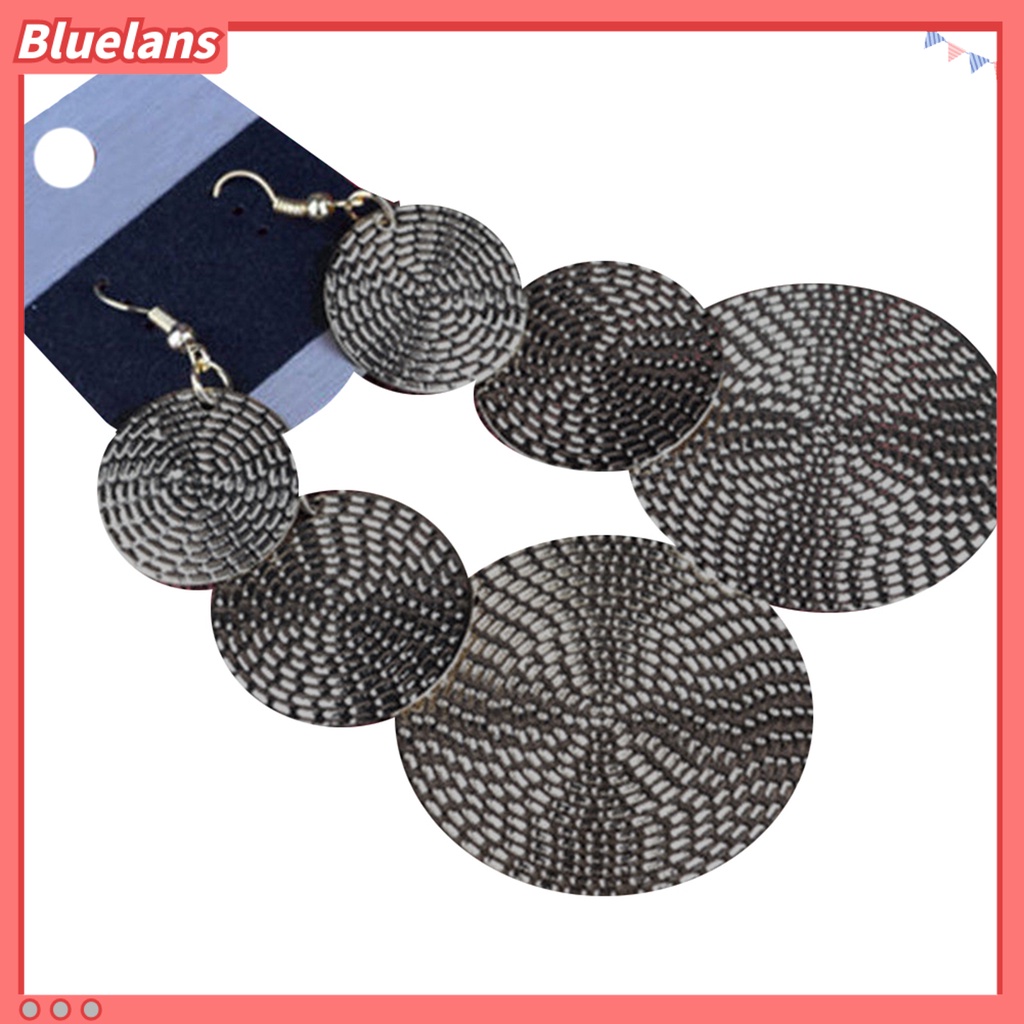 Bluelans Fashion Lady Elegant Multi-Layer Round Long Drop Dangle Hook Earrings Jewelry Gift