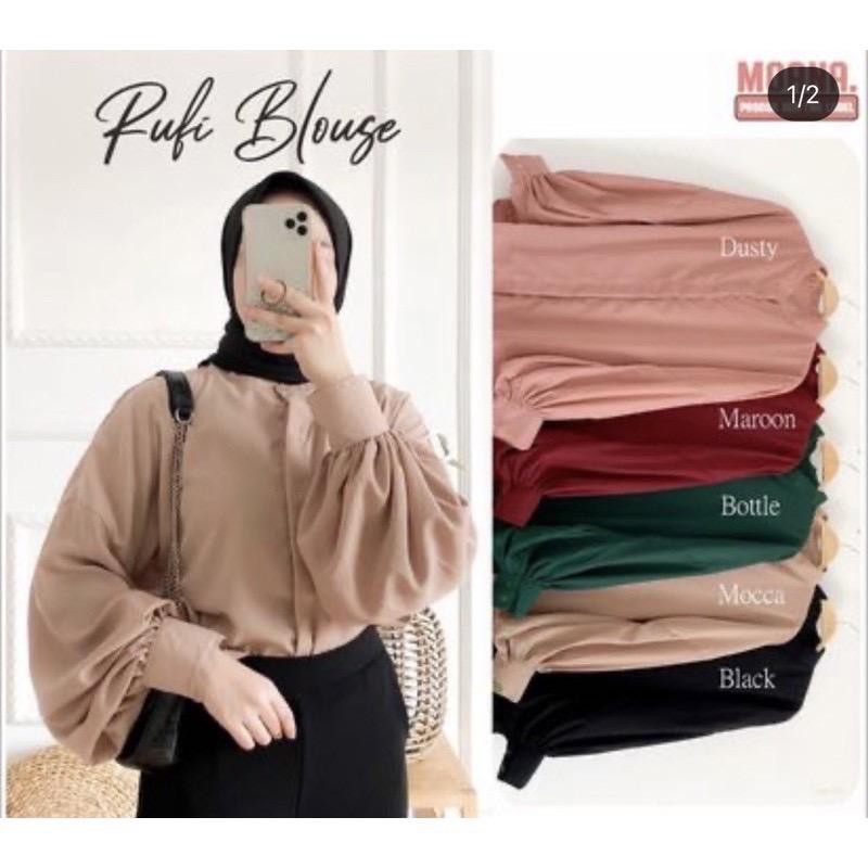 Pufi Blouse Wolfish Premium Pusatgrosir_solo/ Kemeja Lengan Balon Viral