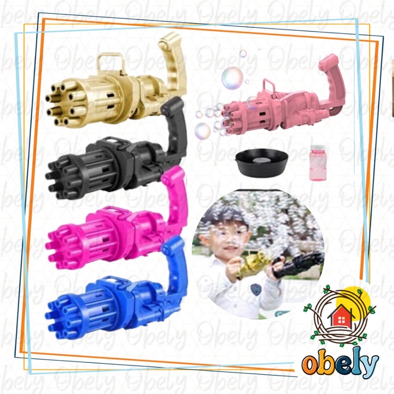 Jual Bubble Gun Mainan Anak Gatling Electric Tembakan Pistol Balon ...