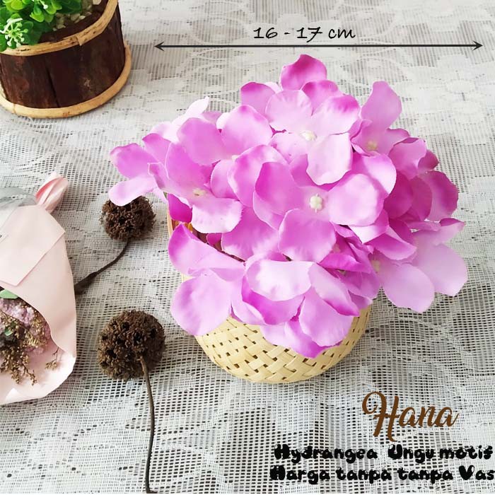 Bunga artificial hydrangea / bunga hidrangea artificial-UNGU MOTIF