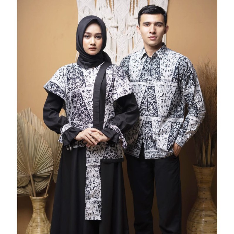 Couple Batik Gamis dan Kemeja Asli Jambi - Zallatra 27