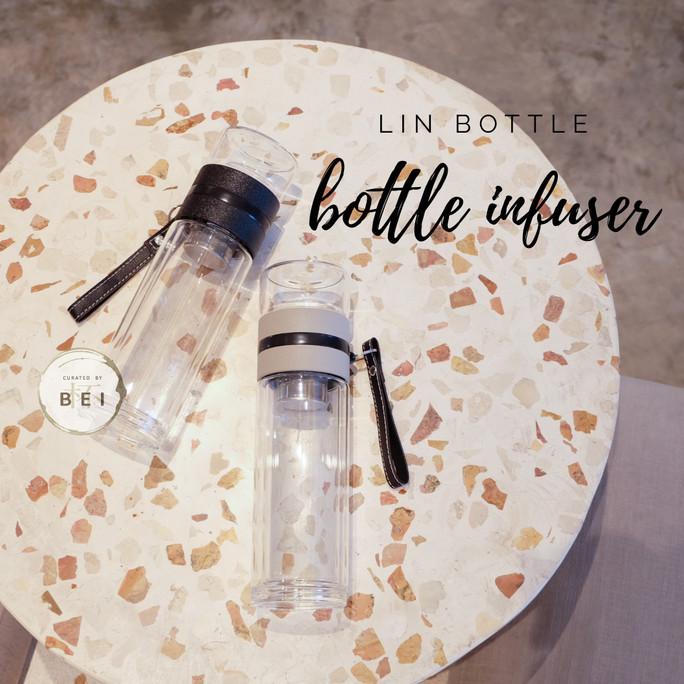 botol teh infuser kaca double layer - LIN Bottle