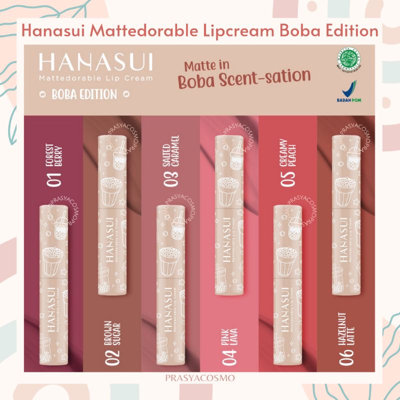 PC - HANASUI MATTEDORABLE LIPCREAM BOBA EDITION | Nude Lipcream | Lip Cream | Lipstick | Forest Berr