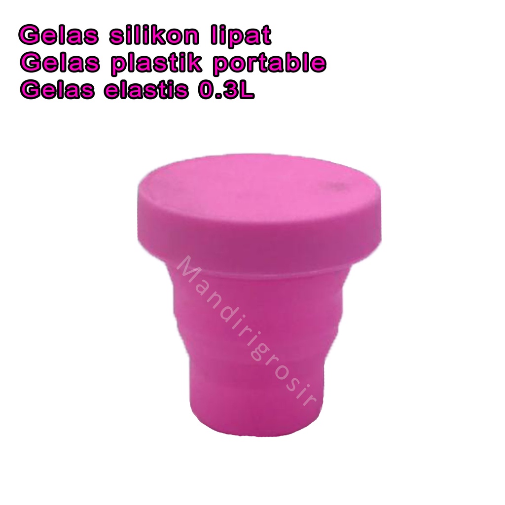 Gelas lipat * gelas lipat plastik portable polos * Gelas elastis * Pink 0.3 Liter