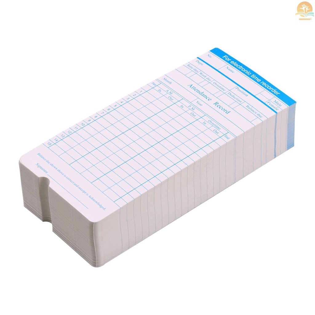 90pcs/ Pack Time Cards Timecards Monthly 2-sided 18 * 8.4cm for Employee Attendance Time Clock Recorder