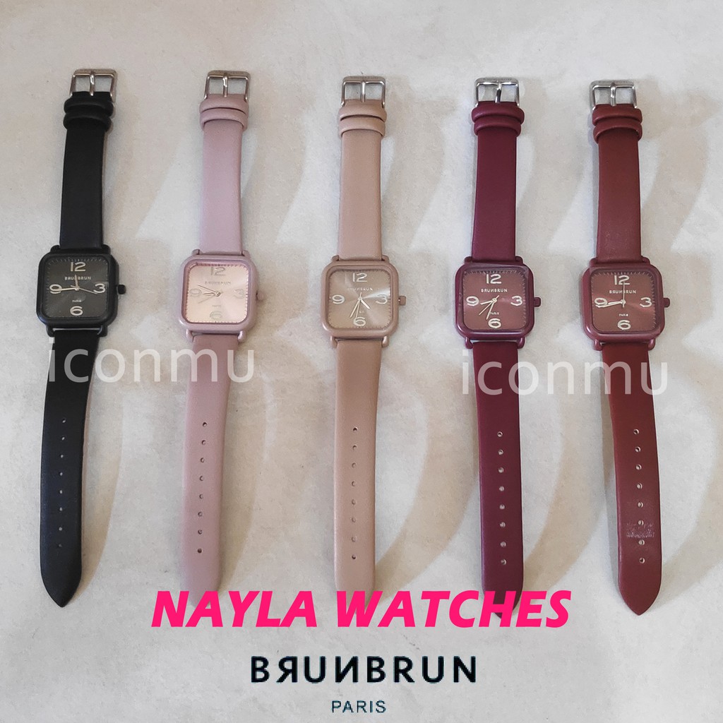 BrunBrun Paris Jam Tangan Seri BIANCA &amp; BASILLE &amp; NAYLA &amp; ARDEN  &amp; NATHAN Strap Kulit Sintetis