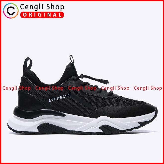 SEPATU SNEAKER EVERBEST PRIA ORIGINAL KETS CASUAL BRANDED HITAM EM78