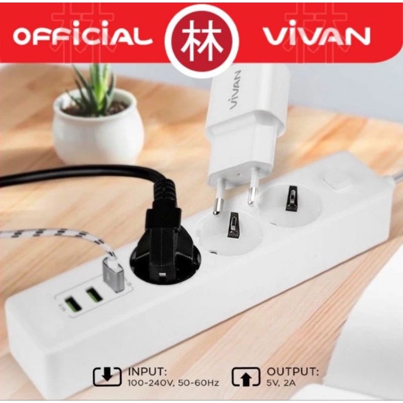 Vivan Power Oval II 2A Single Output With Data Cable Micro USB Charger