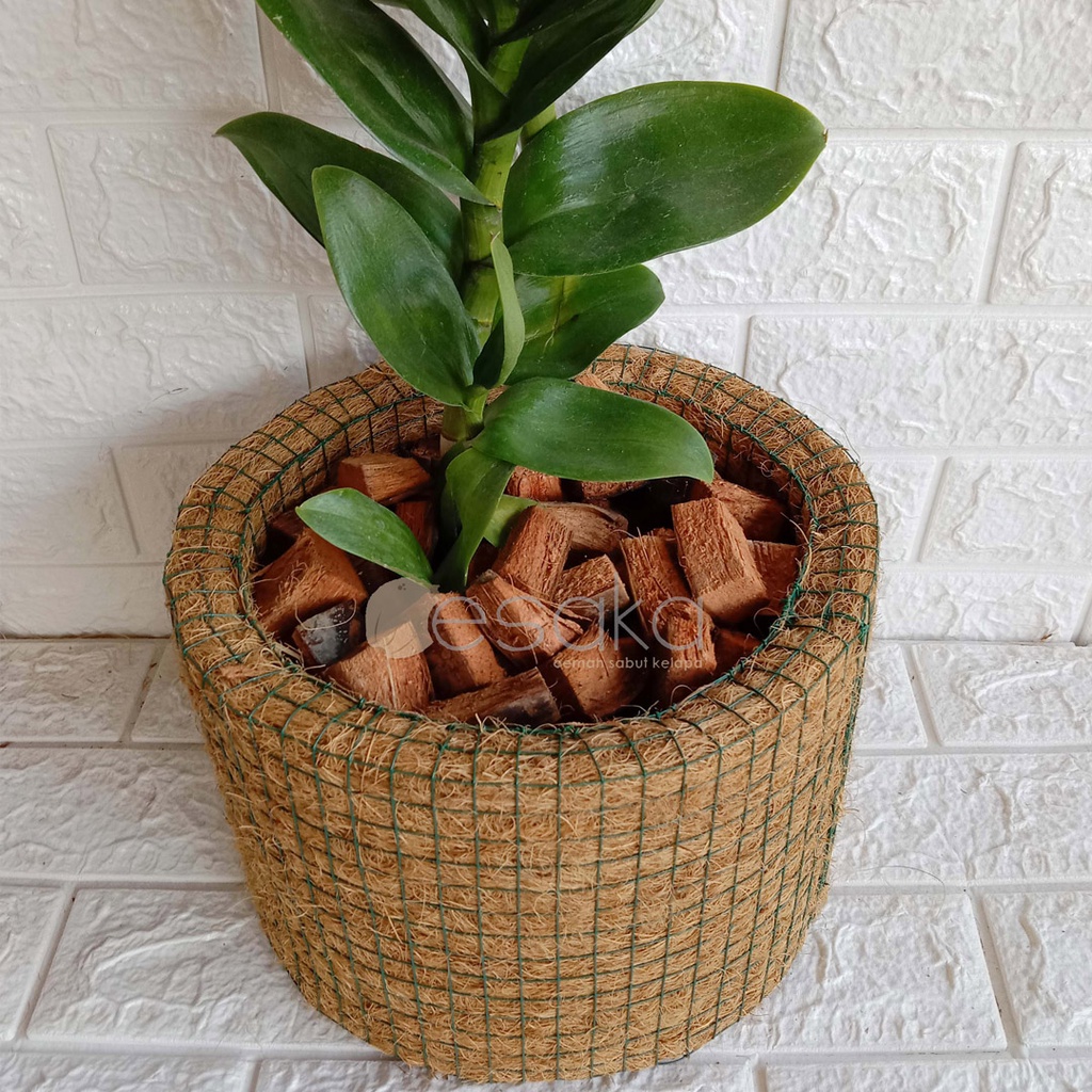 pot strimin ram besi pot anggrek duduk cover pot tanaman hias diameter 25cm