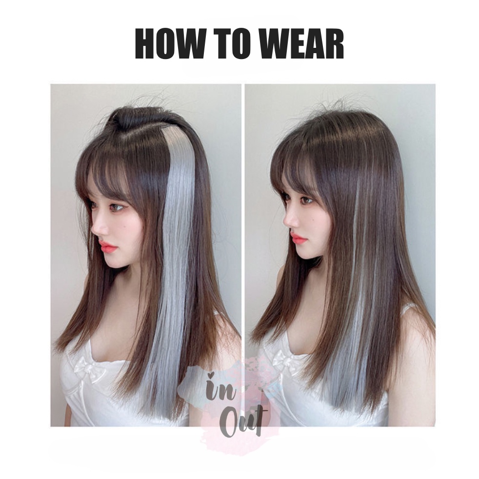 Rambut Palsu Jepit warna warni Hair Extention Wanita Colorful / Wig women / pemanjang rambut cewe