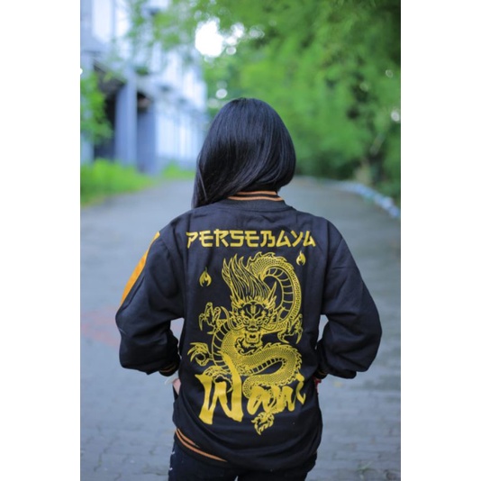 (PERSEBAYA) JAKET TACKTOP PERSEBAYA BLACK GOLD SUKAJAN - JAKET SUKAJAN PERSEBAYA