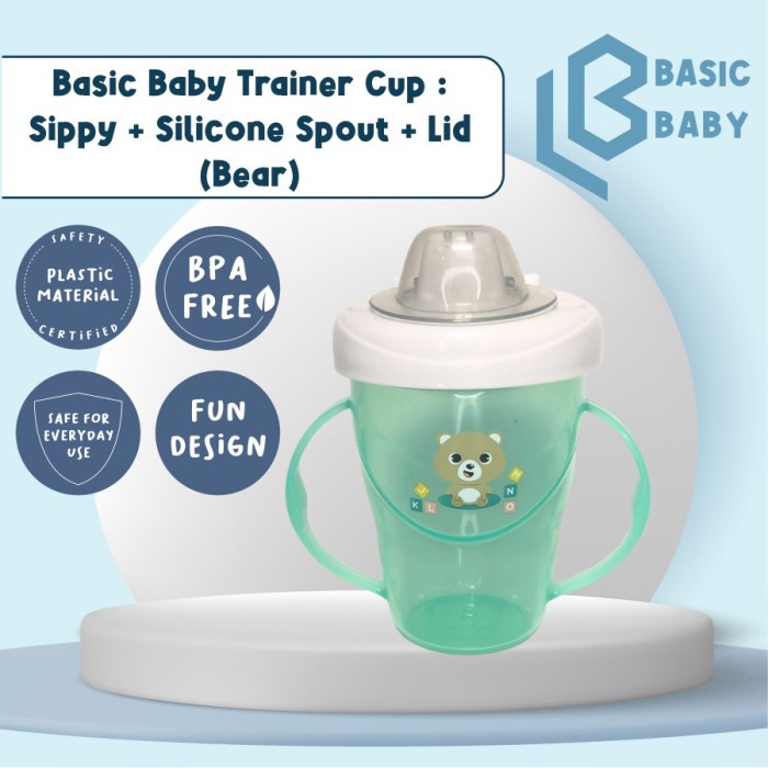 Basic Baby Trainer Cup : Sippy + Silicone Spout + Lid