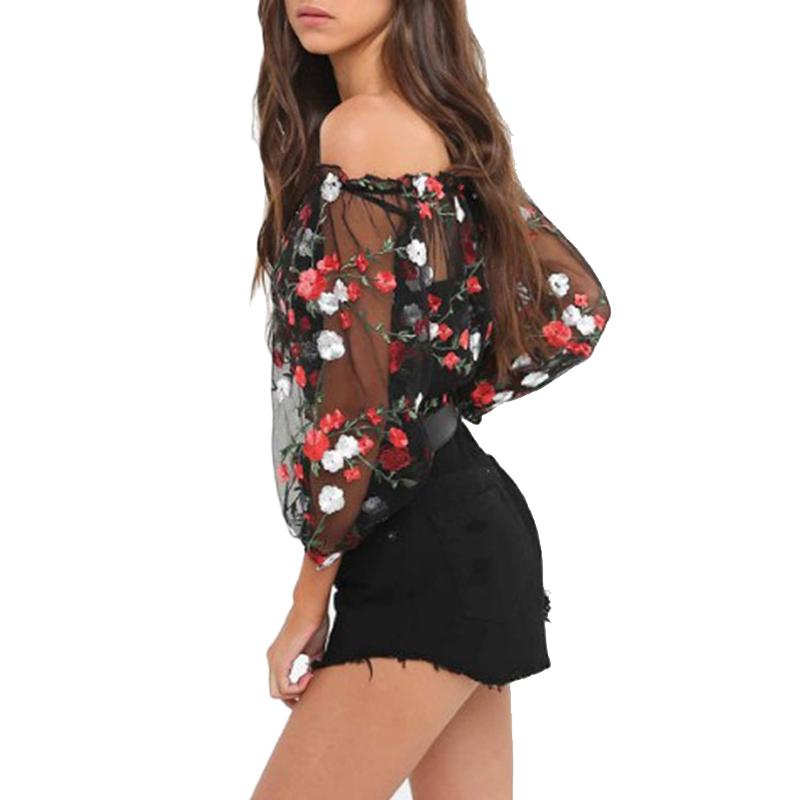  Crop  Top  Lengan  Panjang  Sexy Casual Model  Off Shoulder 