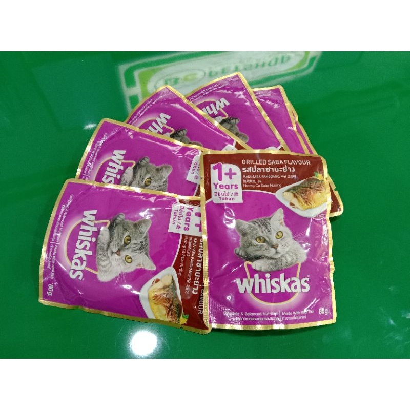 Makanan Basah Whiskas Sachet Grilled Saba 80gr