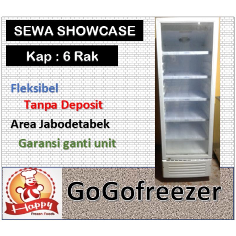 Sewa Chiller Showcase Kapasitas 4 Rak untuk 3 Bulan PLUS FREE 1 Bulan