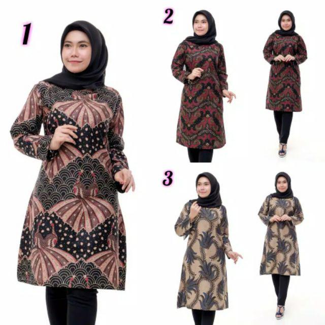 Tunik Batik Lengan Panjang M L Xl Xxl