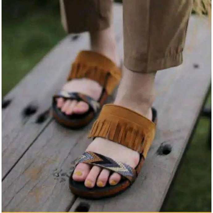 SANDAL SLIDE WANITA CEWEK PEREMPUAN APACHE UKURAN BESAR JUMBO BIG SIZE