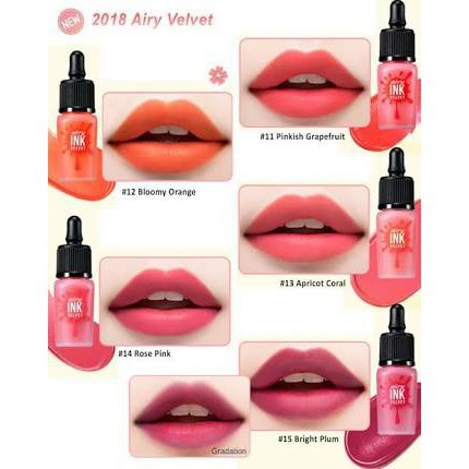 Peripera Airy Ink Velvet Swatches 11 15