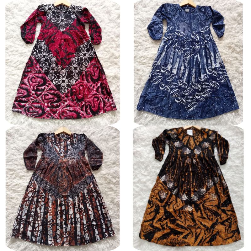 Baju Gamis Batik Twill Ori Anak Perempuan Tanggung Murah Model Modern Sekarang