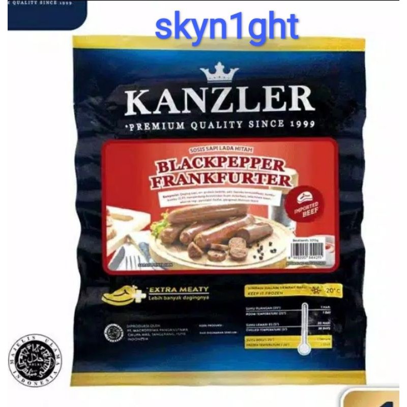 

Kanzler sosis Black Pepper Frankfurter 300gr