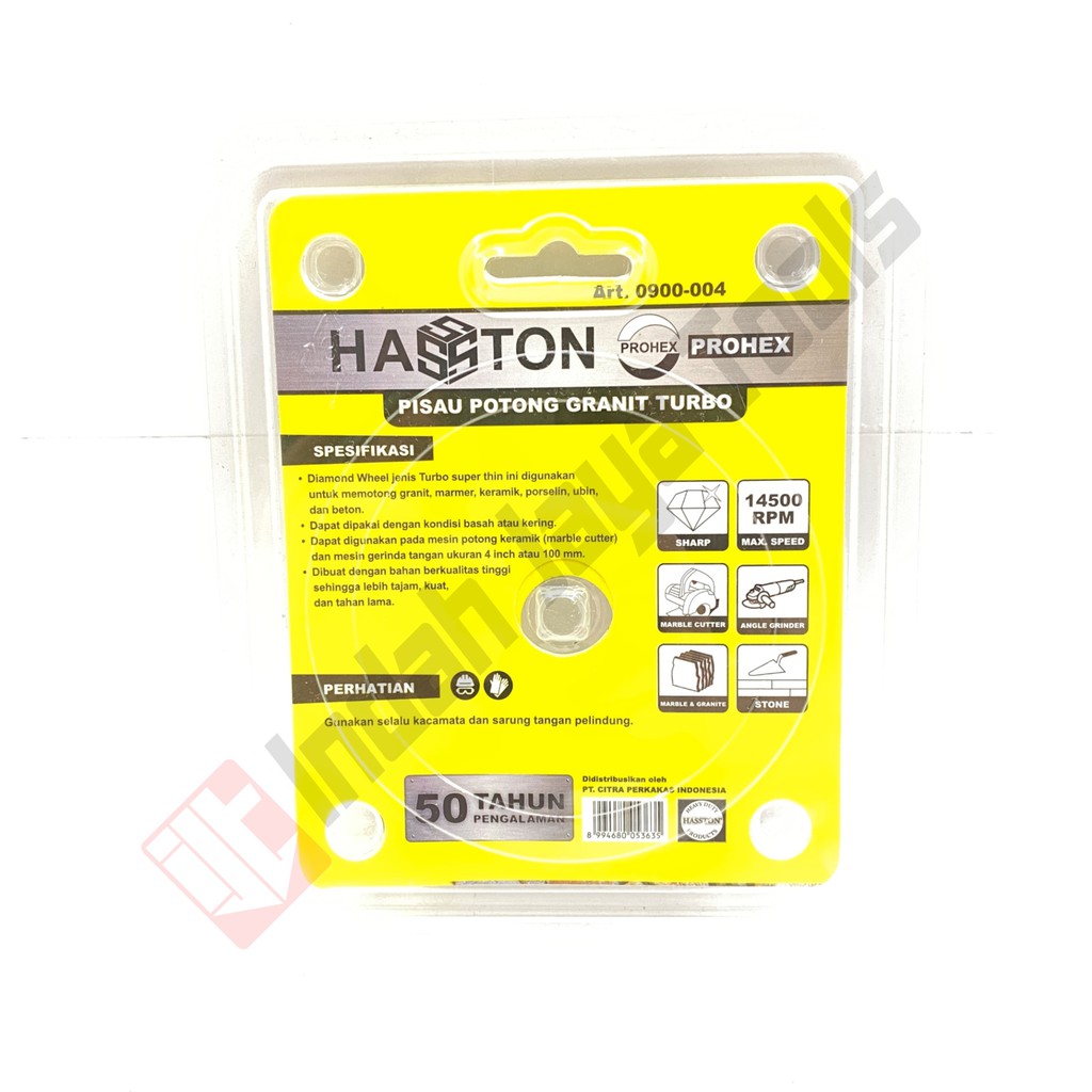 HASSTON PROHEX 0900-004 Diamond Wheel Turbo - Mata Pisau Potong Granit Keramik Batu