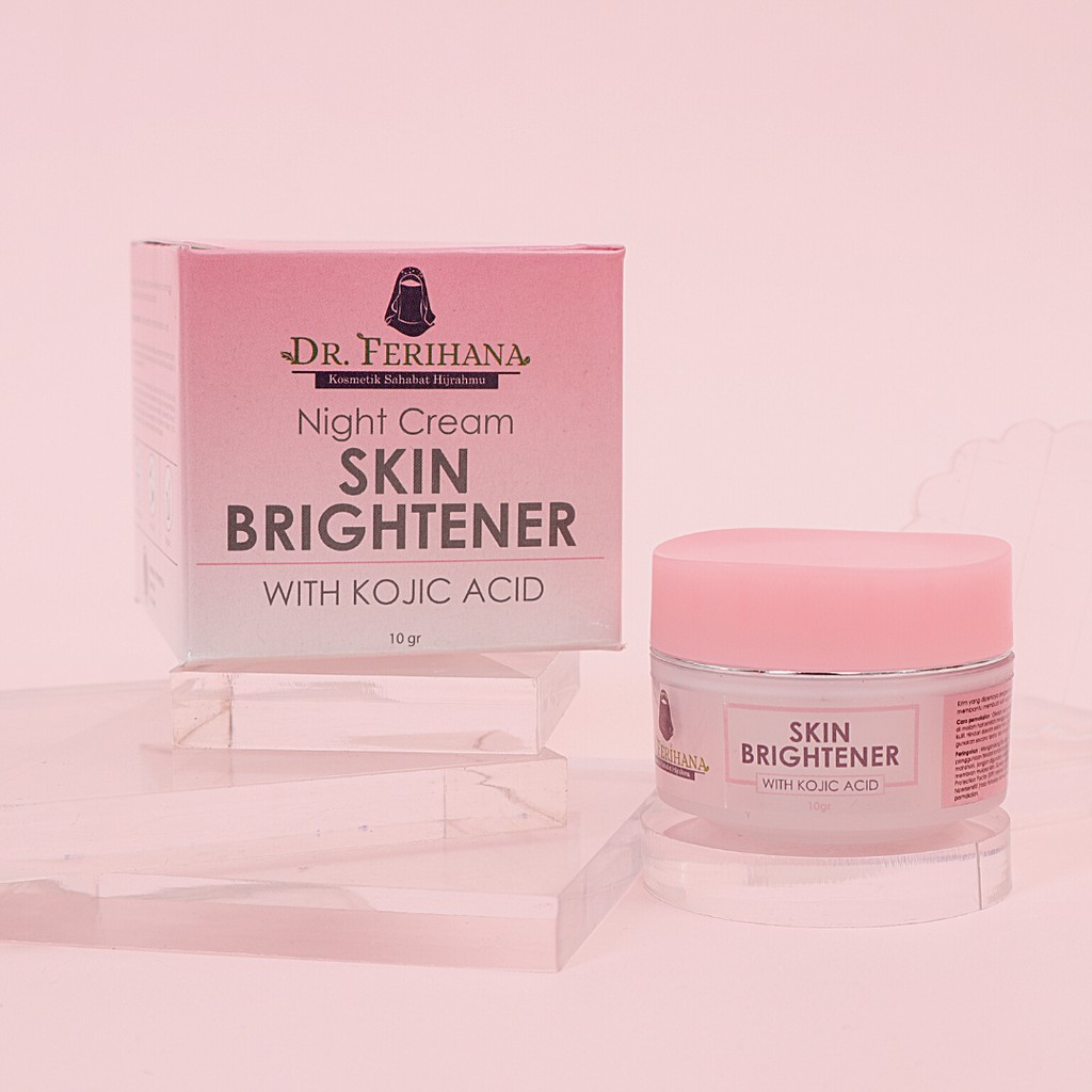 (KSH) Night Cream Paket Flek-Skin Brightener with Kojic Acid pot 10g