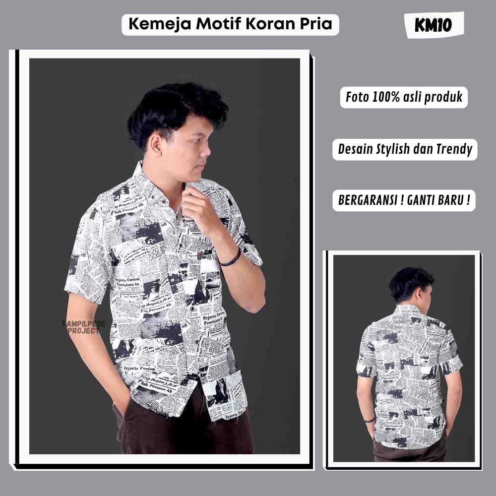 KM10 Baju Kemeja Pantai Hawai Pria Distro Lengan Pendek Rayon Premium / Kemeja Pria Distro Lengan Pe
